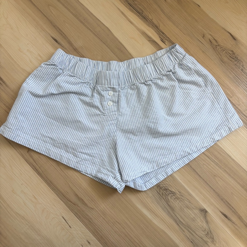 Brandy Melville Keira Striped Boxer Shorts One Size Pajama Comfy 100% Cotton